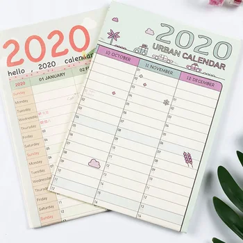 

1Pcs 2020 Year Wall Calendar 365 Days Learning Schedule Periodic Planner Year Memo Agenda Organizer Office Supplies