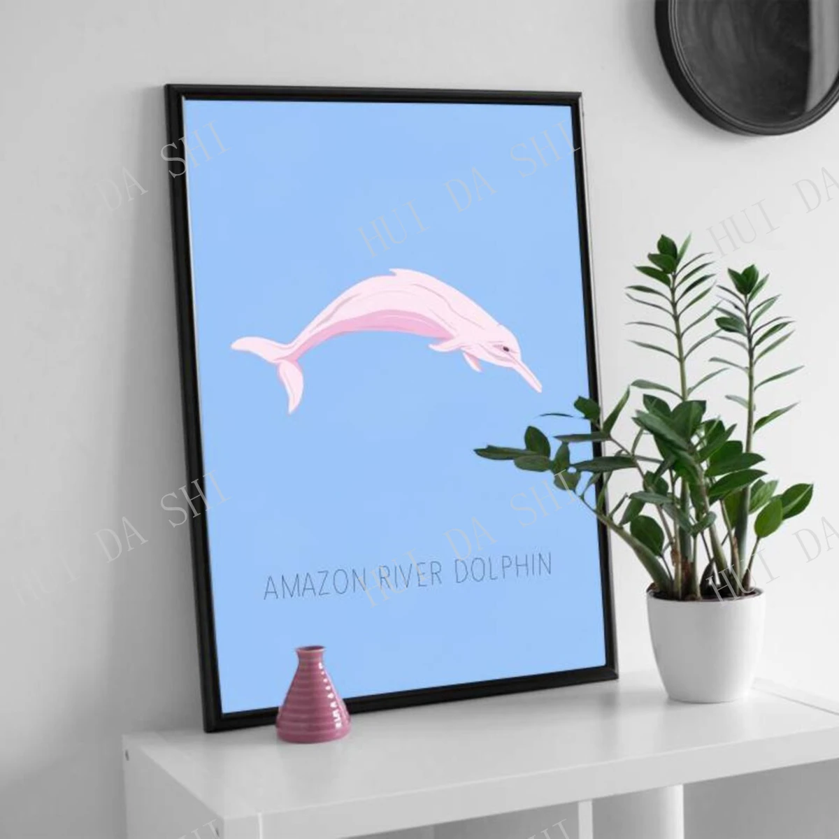 イラストプリントポスター アマゾン川イルカ かわいい勇敢な機器 潜水艦 バスルーム 子供 動物の装飾 壁アート 絵画 書道 Aliexpress