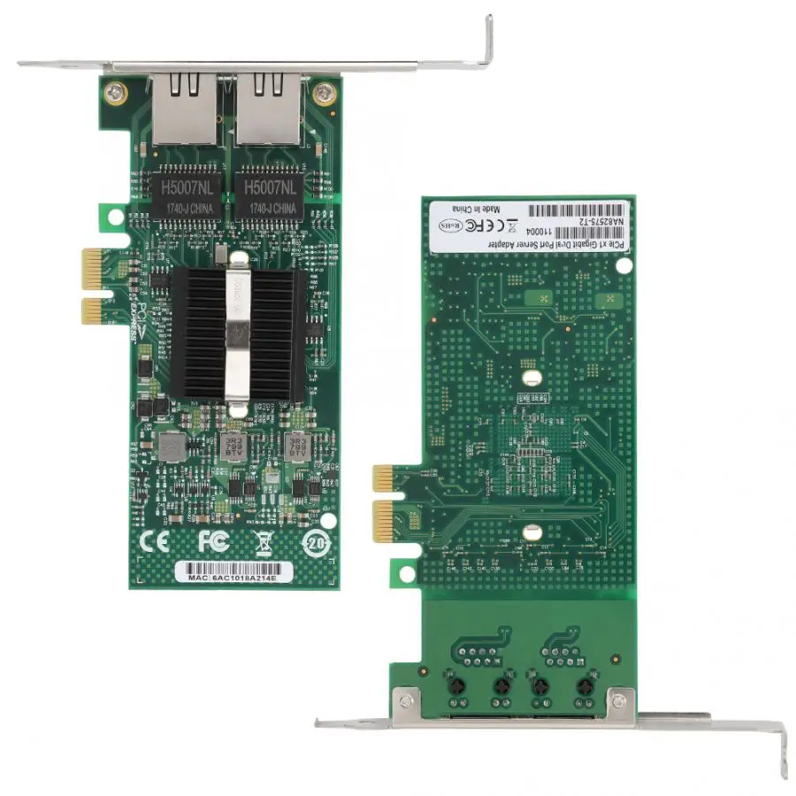 For Intel 82575EB/GB Dual Port Gigabit Network Interface Card PCI-Ex1 NIC for Desktop Network Card