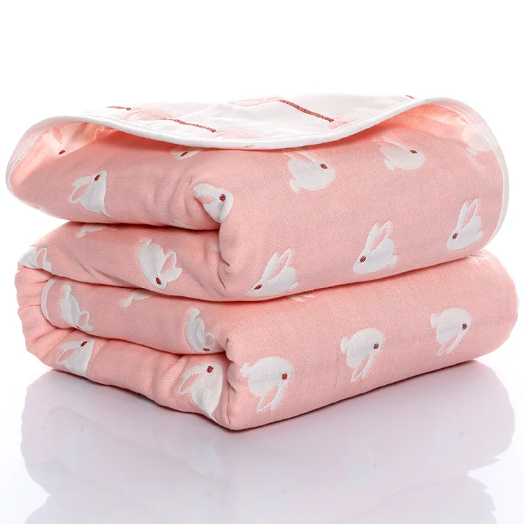 110*110cm Baby Blanket Newborn Wrap Blanket Thin Quilt Children's Bath Towel Six-layer Gauze Cotton Baby Crib Summer