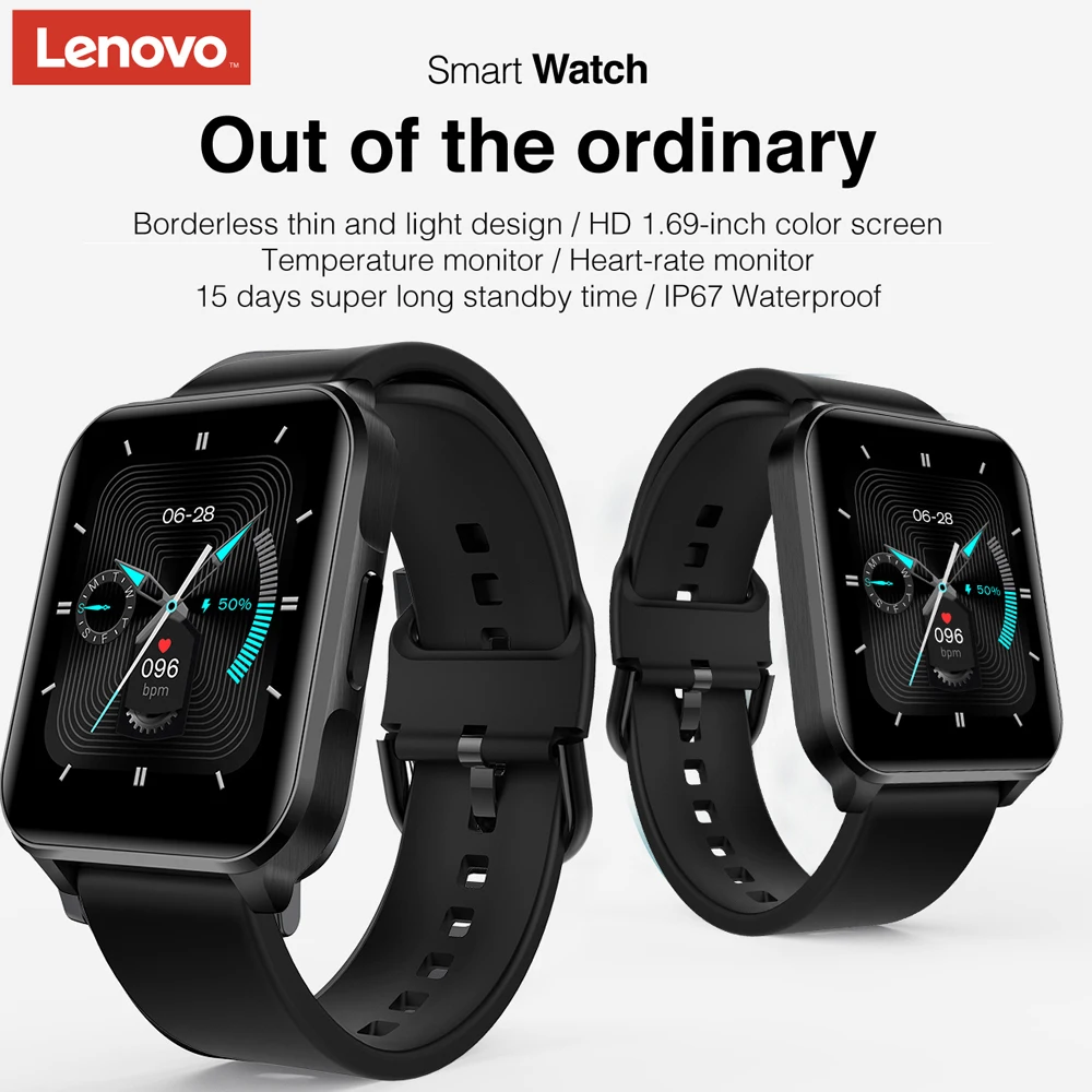 Original Lenovo S2 Pro Smartwatch 1.69 HD Screen Waterproof Fitness Heart Rate Monitor Sleep Monitoring Global Version - ANKUX Tech Co., Ltd