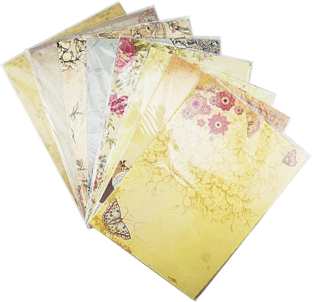 5pcs vintage stationery floral writting paper handwriting letters assorted flower design decorative paper printable kraft paper letter pad paper aliexpress