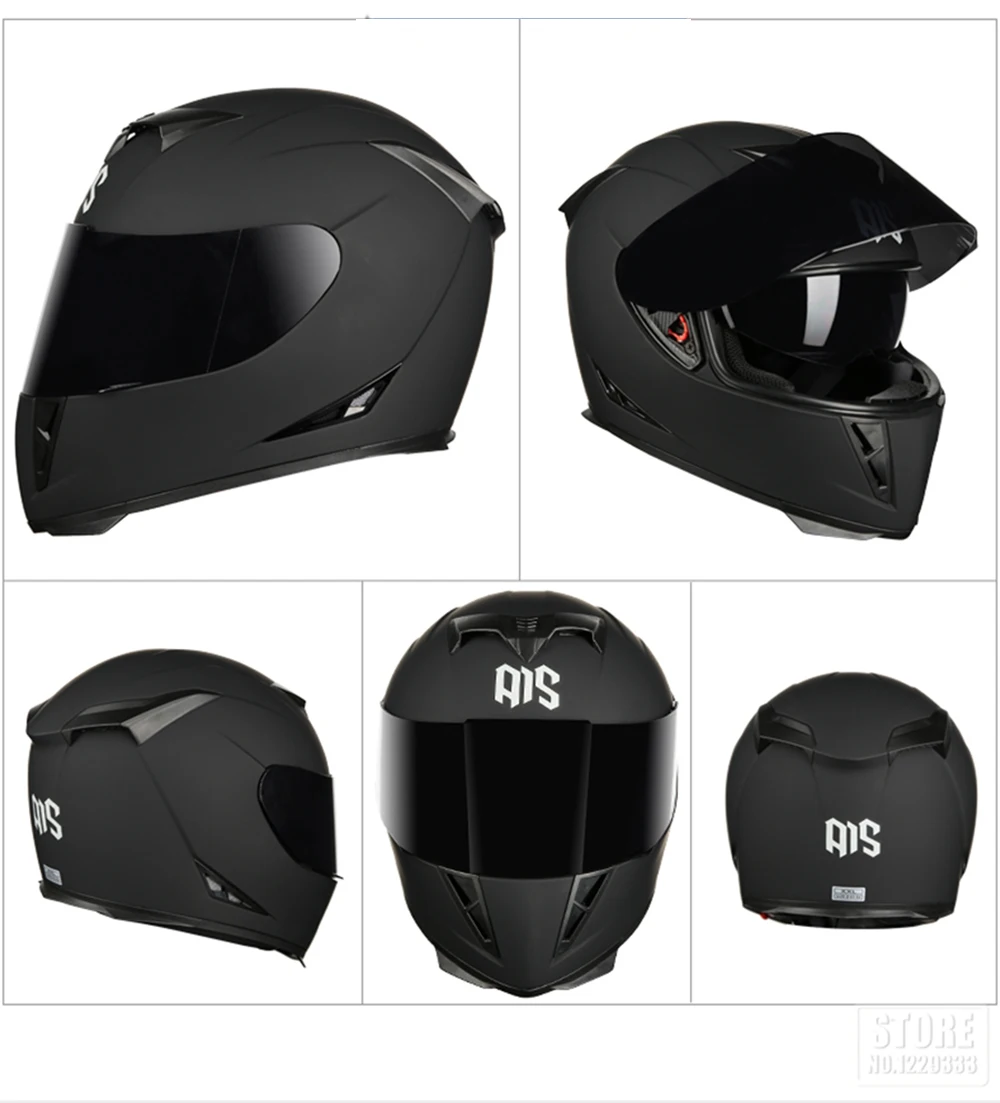 AIS мотоциклетный шлем мотоциклетный Кроссовый мотоциклетный шлем аварийный шлем скутер для верховой езды Полнолицевые Шлемы Casco двойные линзы Casco Moto
