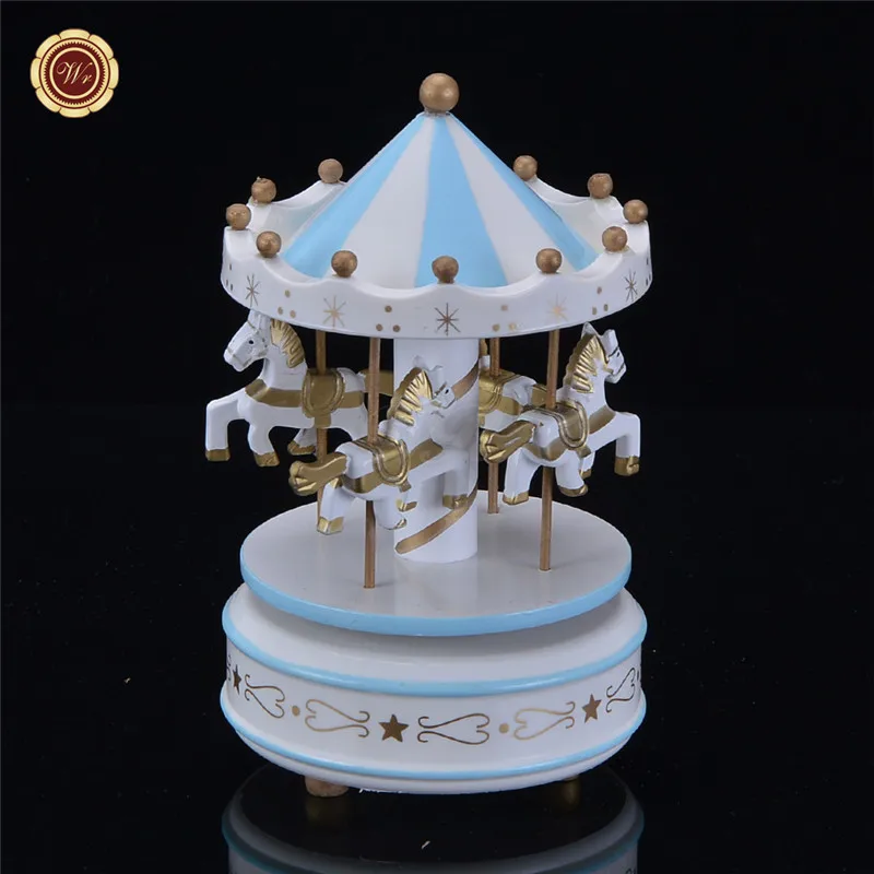 Круглые музыкальные шкатулки Merry-go-round, геометрические музыкальные украшения для детской комнаты, подарки унисекс, Деревянная Рождественская карусель, коробка для домашнего декора, 1 шт
