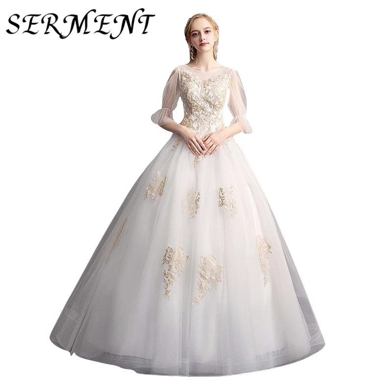 

Marriage Simple Slimming White Wedding Dress 2019 New Lace Wedding Gold Jewelry Adjustment Strap Wedding Dress