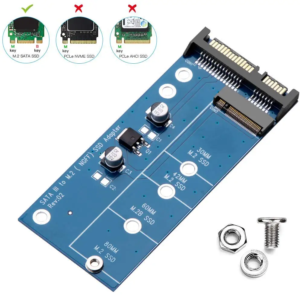 Onvian M2 SSD NGFF to SATA Adapter 6Gbps NGFF M 2 Adapter Card 22 Pin SATA 1