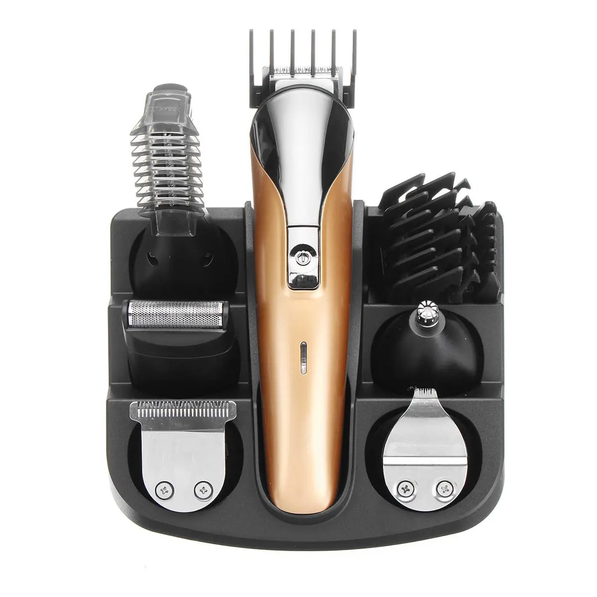 11 in 1 Multifunction Hair Clipper Professional Electric Rechargeable Men Hair Beard Trimmer Hair Cutting Machine Accessories - Цвет: Золотой