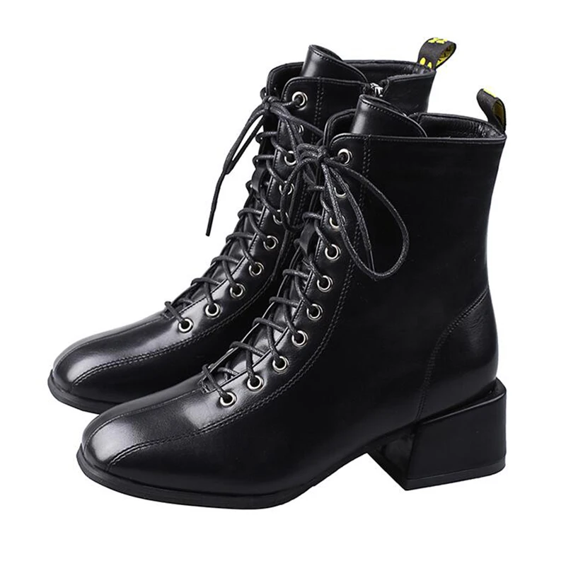 

Winter Boots Ankle Boots Women Shoes Woman Boots Fashion Retro Square Toe PU Short Boots 2019 Winter Short Fur Warm Boots X517