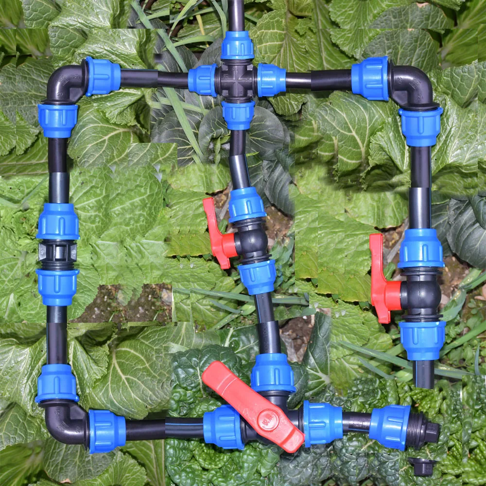 Pipe Connector 20/25/32/40/50/63mm PVC PE Tube Tap Water Splitter Plastic Quick Valve Garden Farm Irrigation