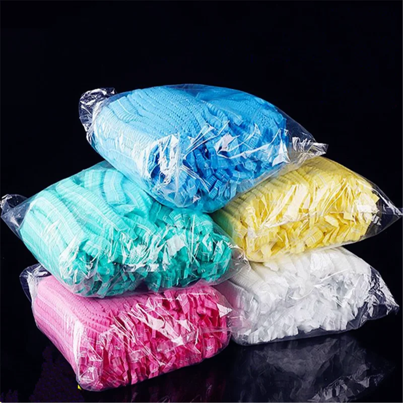 

10PCS Non-woven Disposable Shower Caps Pleated Anti Dust Hat Women Men Bath Caps for Spa Hair Salon Beauty Accessories Hot Sale