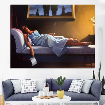 

OUCAG The Letter By Jack Vettriano Poster And Prints Modern Painting Wall Pictures Artwork Decoration For Living Room No Frame
