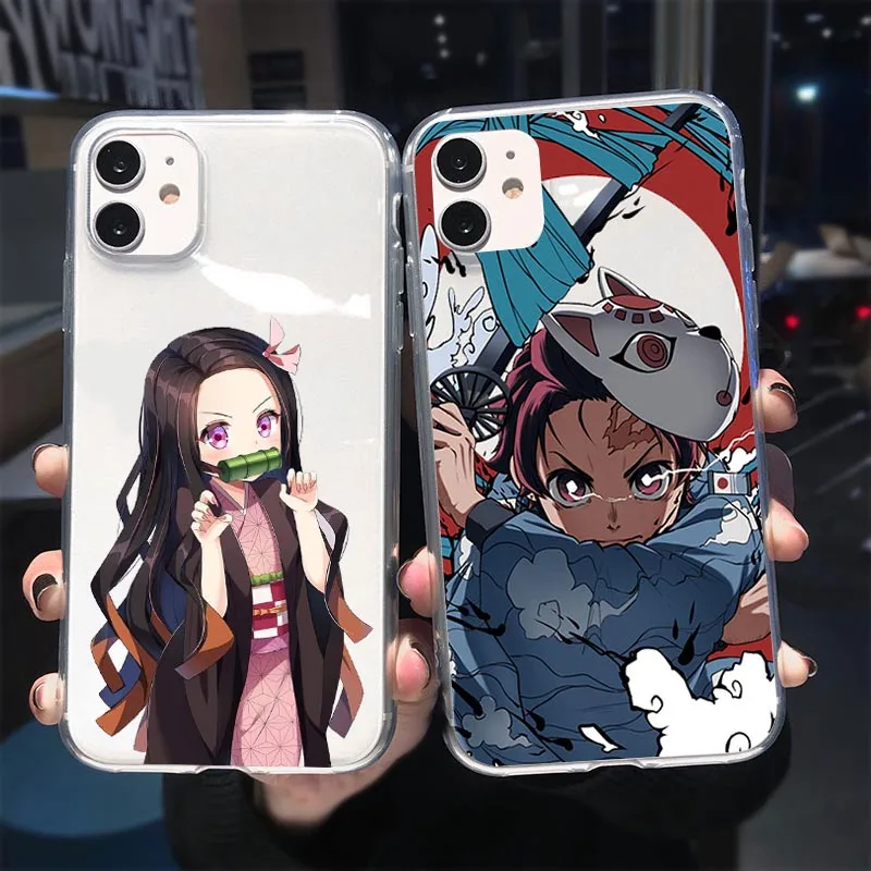Demon Slayer Case For Iphone 12 Pro Max 11 7 8 Plus X Xr Xs Max Phone Cases Newest Japan Anime Kimetsu No Yaiba Tpu Cover Coque Phone Case Covers Aliexpress