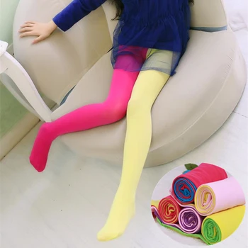 

Candy Color Mixed Tights for girls Patchwork Baby Girl Stretch Trouser Skinny Pants Kids Dance Tights Pantyhose Stocking 3-9Y