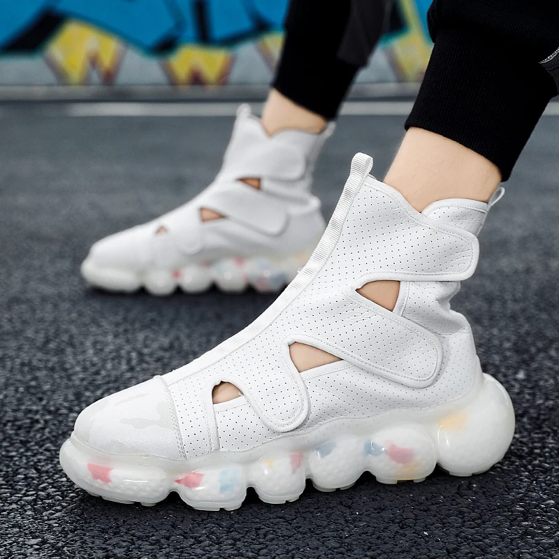 Fashion Men's Sandals Summer Soft Sandals High Quality Microfiber Leather Sandals Outdoor Antiskid Damping Men Roman Sandals