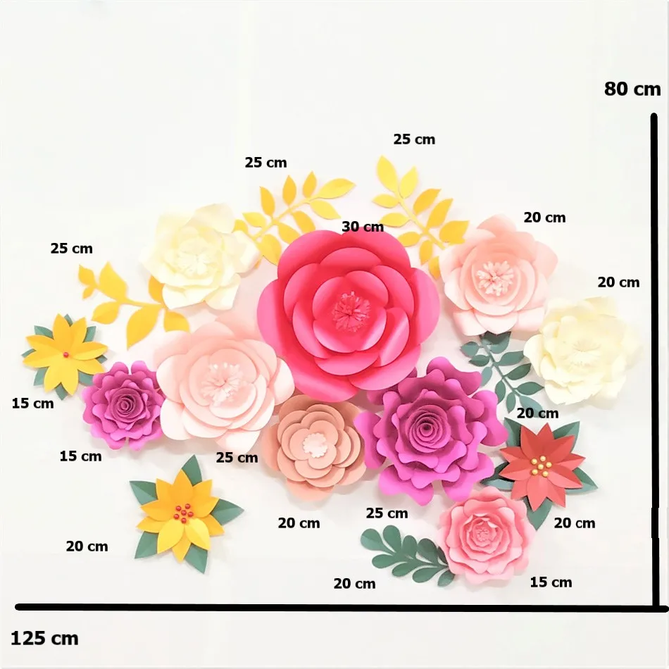 

DIY Paper Flowers Leaves Nursery Set For Baby Girl Nursery Wall Art Kids Room Decoration Baby Room Decor Wall Floral Rose Deco