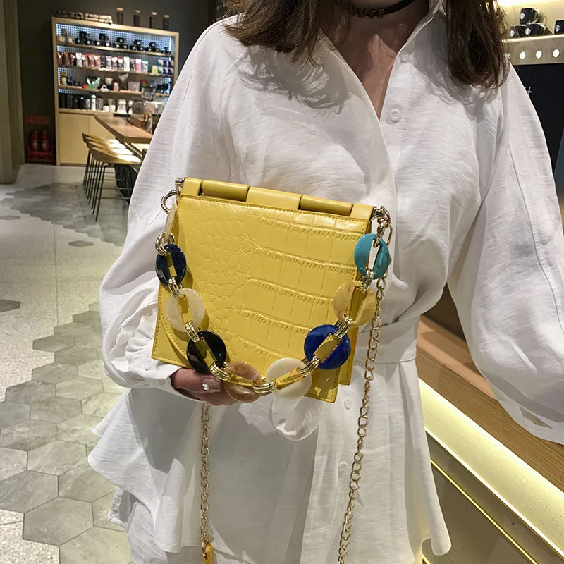 

Crocodile Pattern Crossbody Bags For Women 2019 Small Chain Handbag small bag PU Leather Hand Bag Ladies Designer Evening Bags