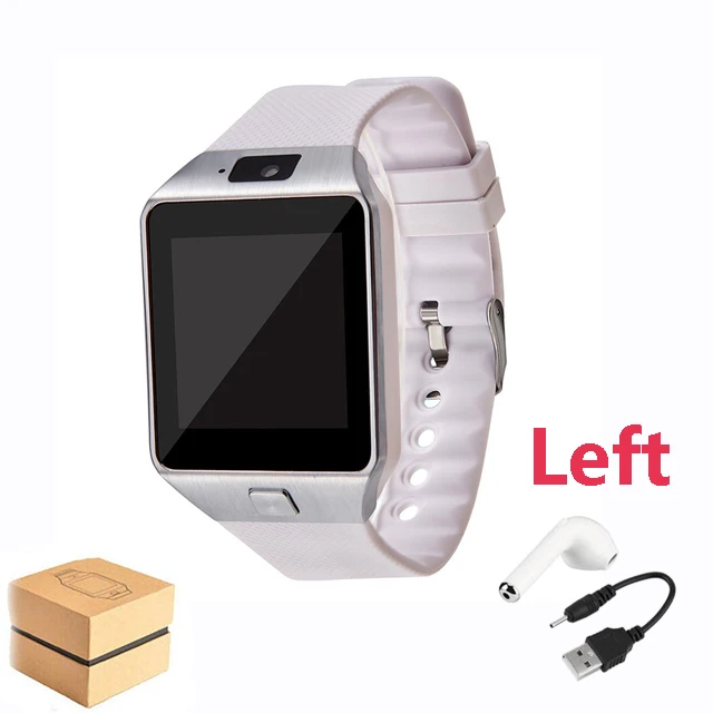 White A Умные часы DZ09, умные часы с поддержкой TF SIM камеры, мужские спортивные наручные часы с Bluetooth для IOS Android, с i7 TWS, беспроводные наушники - Цвет: White A