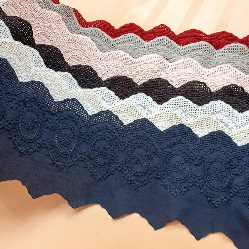 3Y/10Yard/Lot Weiß Beige Vintage Baumwollstoff Bestickte Spitzenborte Breite 13CM Kleidung Kleider DIY Nähzubehör – Detail 16