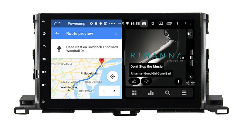 Belsee 10,1 сенсорный экран Android 9,0 DSP Автомобильный gps Мультимедиа Навигация радио для Toyota Highlander Kluger