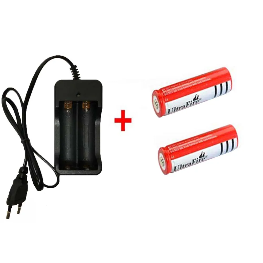 Высокая мощность Зеленая лазерная указка 5 мВт красный точечный лазерный светильник ручка мощная лазерная охота 2 в 1 съемное зарядное устройство и аккумулятор 18650 - Цвет: Charger 2pcs battery