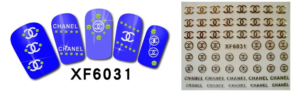 3 sheet 15 type brand 3D Nail Water Stickers Designs Art Decals Makeup Tattoos Manicure Tool XF6031-6045 | Красота и здоровье