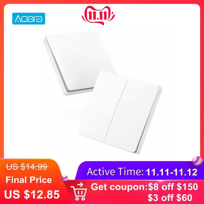 

Aqara Wireless Light Switch ZiGBee Wifi Wireless Control APP Remote Control Wall Switch Work With Mijia Mi Home APP