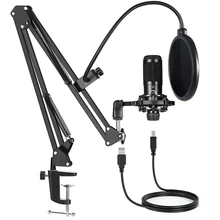 Condensador usb kit de microfone computador com ajustável scissor braço suporte choque montagem para estúdio streaming voz podcasting t669
