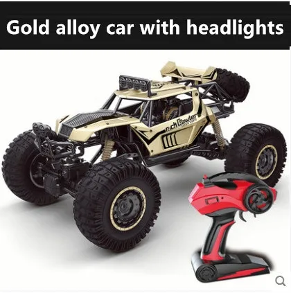 Радиоуправляемый автомобиль 4WD 1:8 50 см негабаритный полуметровый сплав тела скалолазание RC автомобиль горный йети высокая скорость внедорожник 2,4G RC автомобиль игрушка - Цвет: Золотой