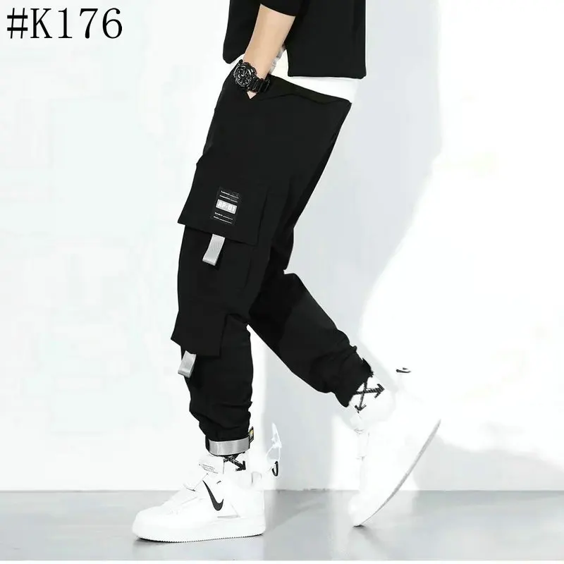 Streetwear Men's Multi Pockets Cargo Harem Pants Hip Hop Casual Male Track Pants Joggers Trousers Fashion Harajuku Men Pants mens harem joggers