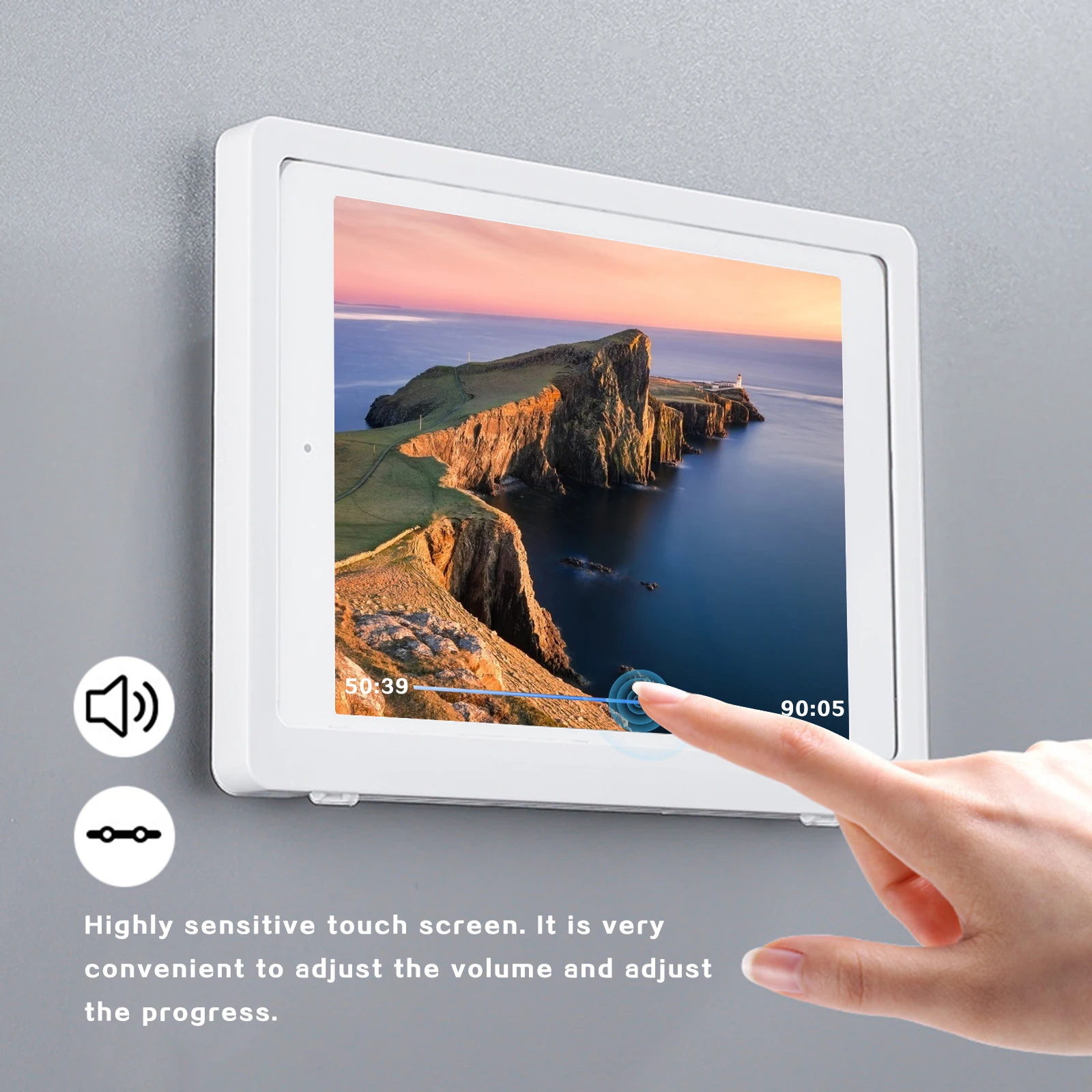 Wall Tablet Holder Touch Screen Mount for Tablets Smartphones Fits on Kitchen Bathroom Bedroom Readingroom under 10.2 inches | Компьютеры