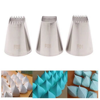 

3pcs DIY cake shape Cake Design Cream Tips Pastry Nozzles Pastry Icing Piping Nozzles Flower mouth Fondant Cake Decorating Tools