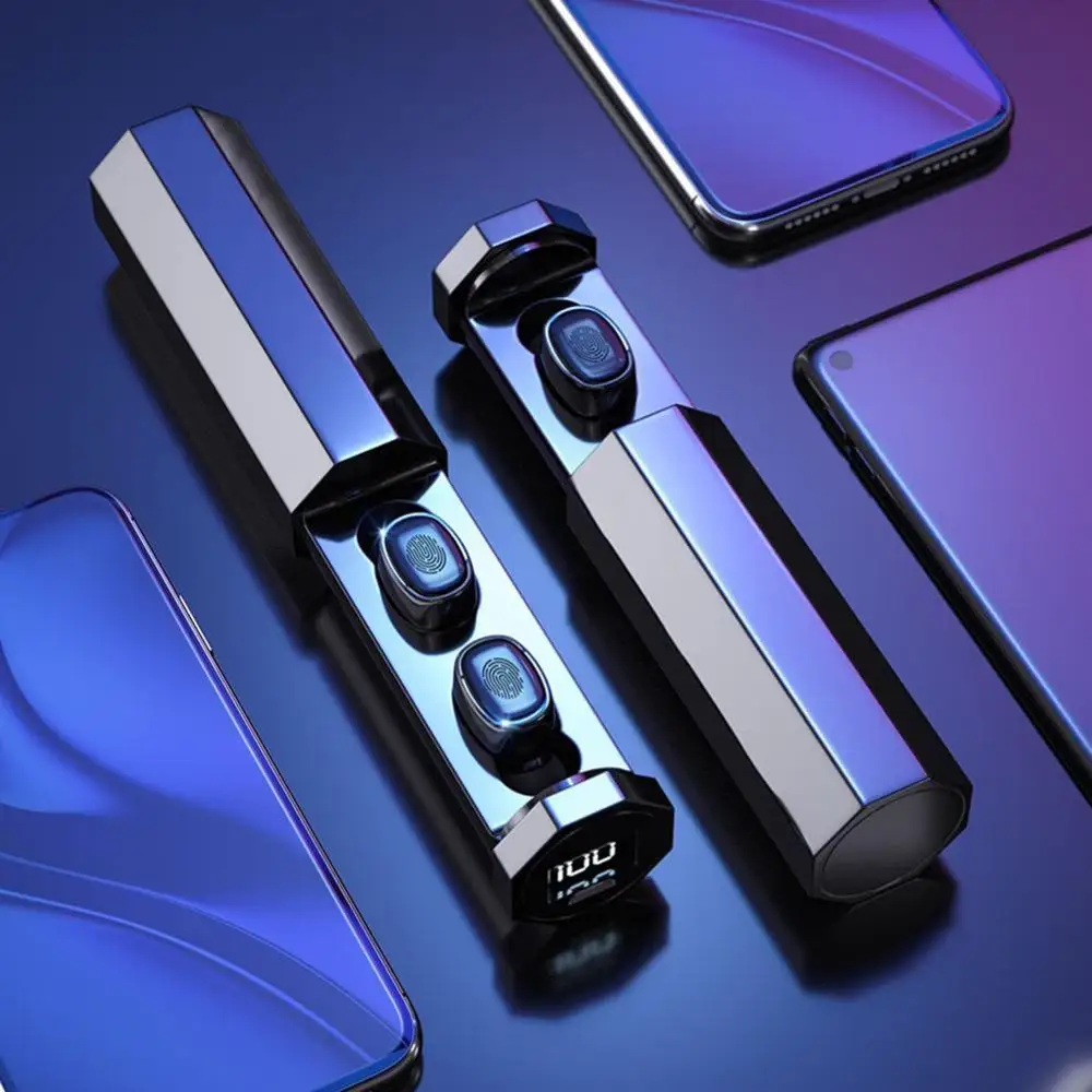 Lutiore True TWS Mini Bluetooth 5 0 Wireless Smart Touch Headphone Stereo Stylish Sport Earphone Removable Cable Box Portable