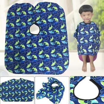 

Apron Soft Hairdressing Cover Dolphin Pattern Easy Clean Bright Colors Bat Sleeve Salon Hair Cutting Non-stick Anti-Static