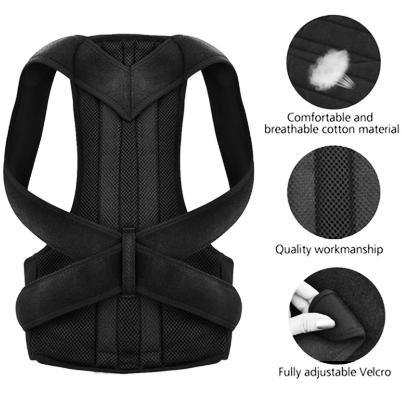 

Adjustable Posture Corrector Corset Adult Posture Corrector Belt Posture Corrector Beauty Body Contouring Black Polyester Fiber