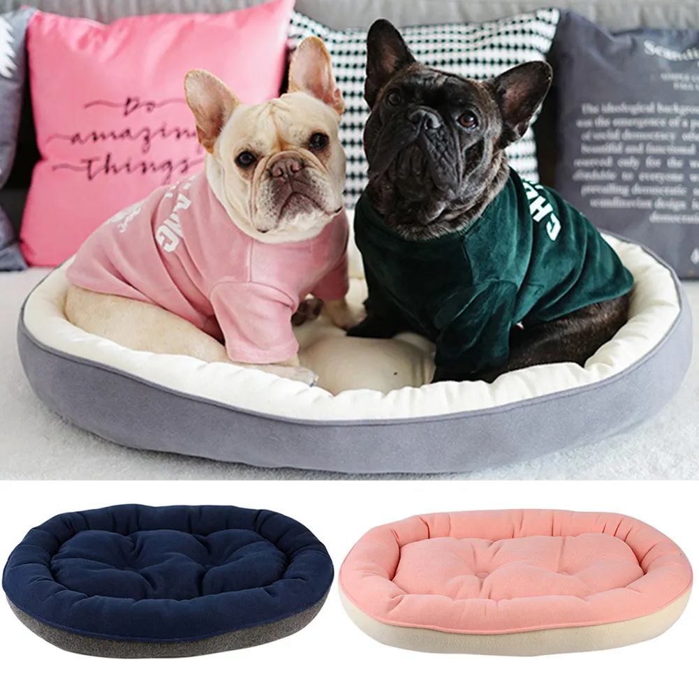 

Oval Pet Dog Soft Bed House Double-sided Kennel keep warm Thicken Lounger Cat Kitten Cushion Couch kat Hondenhok RT99