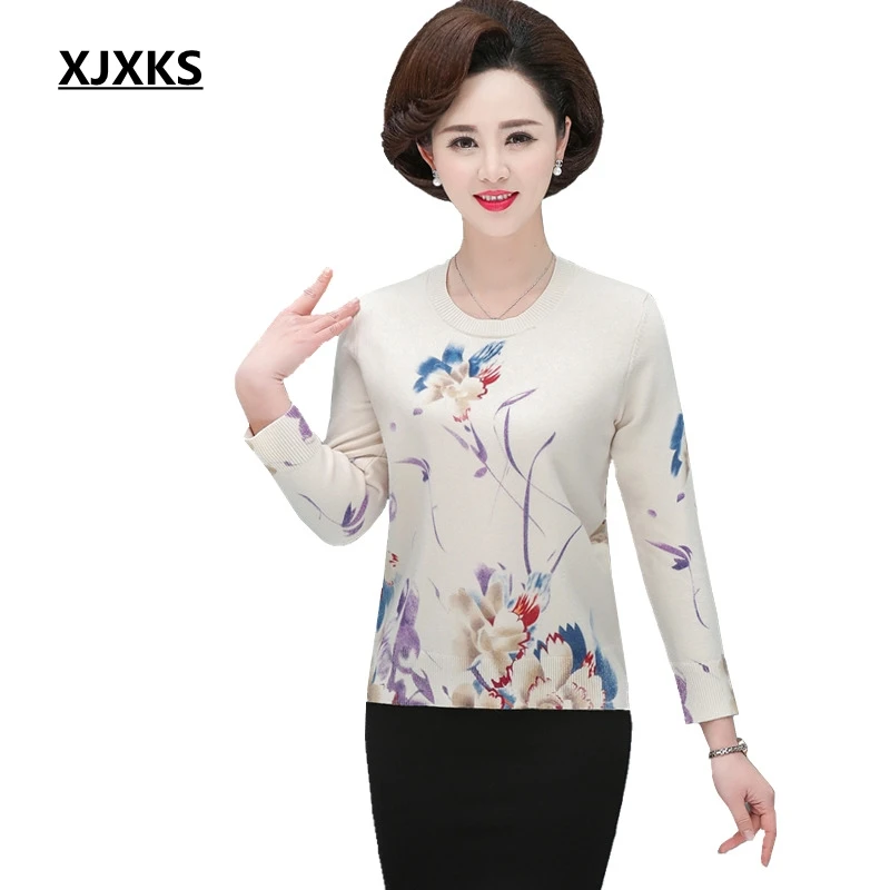 XJXKS New 2020 Spring Pring Sweater Women Knitted Shirt Long Sleeves Loose Pullover Plus Size Wool Jumper | Женская одежда