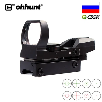 

ohhunt Tactical Hunting 1X22 imitate Holographic 4 Reticle Reflective Red Green Dot Sight Scope Parallax Free Picatinny Mount