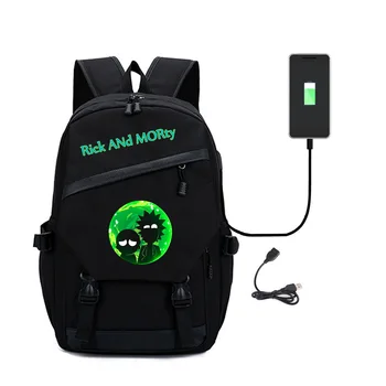 

Backpack Anime Rick and Morty Backpack School Bags Teenagers Laptop Shoulders Bag Bookbags Men Travel USB Bags Women Men Cartoon