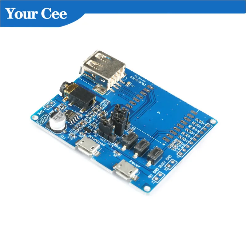 XY-V17B MP3 Player Module Serial Voice Development Board Controller Single Bus/IO Control/Support Card U Disk | Электронные