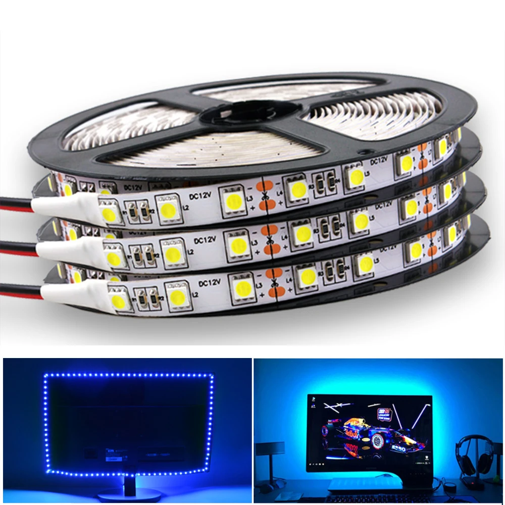 

DC 12V 5050 LED Strip Waterproof Led Strip Light 60 Pcs / M Suitable for Garden Villa Living Room Bedroom multiple color