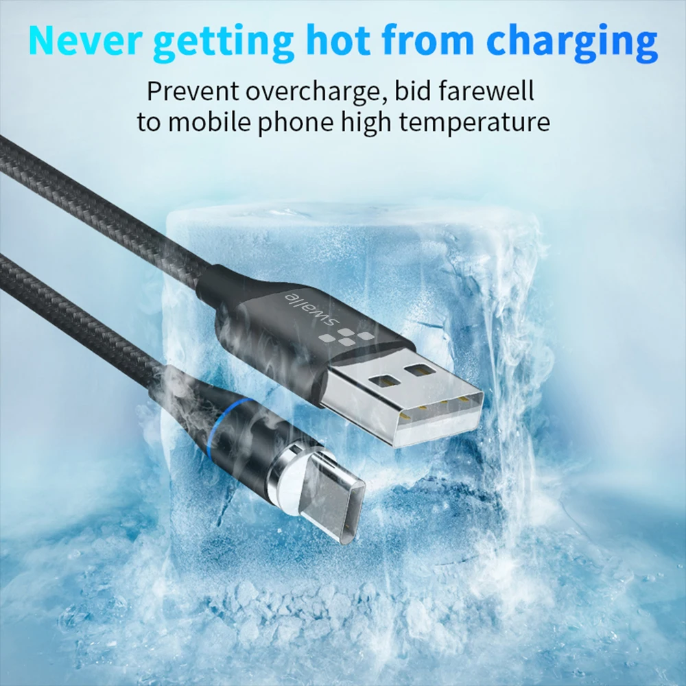 Магнитный usb-кабель Swalle для iPhone X Xr Xs Max Micro USB кабель type c Быстрый Магнитный usb-кабель для зарядки samsung S9 Xiaomi