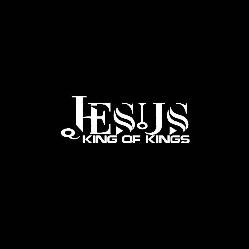 

Personalized Word JESUS KING OF KINGS Vinyl Car SMotorcycle Ticker Decals Black/Silver 18CM*7.2CM