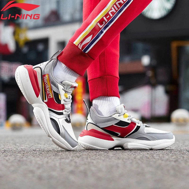 Li-Ning/Мужская обувь, 92 призера, стиль жизни, стильная ретро подушка для подкладки, спортивная обувь, светильник, кроссовки для отдыха AGLP083 YXB327
