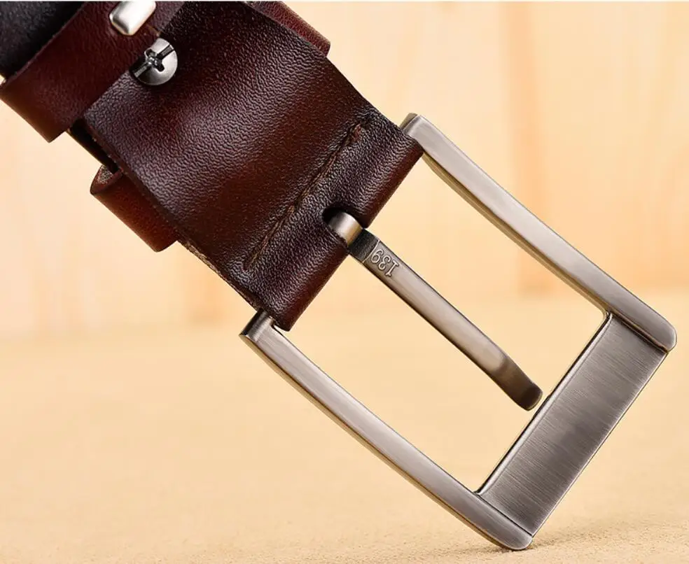 Men's Leather Men's High Quality Black Jeans Belt Leather Casual Belt Business Belt Denim Belt