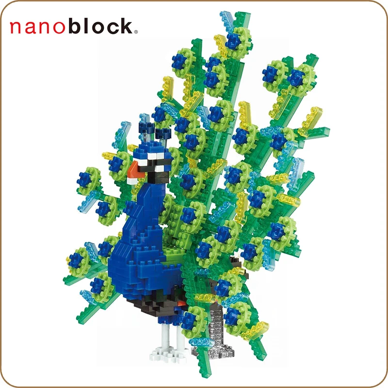 Years NBM023 Nanoblock PEACOCK Building Blocks Bricks Toy 600 pieces 12 