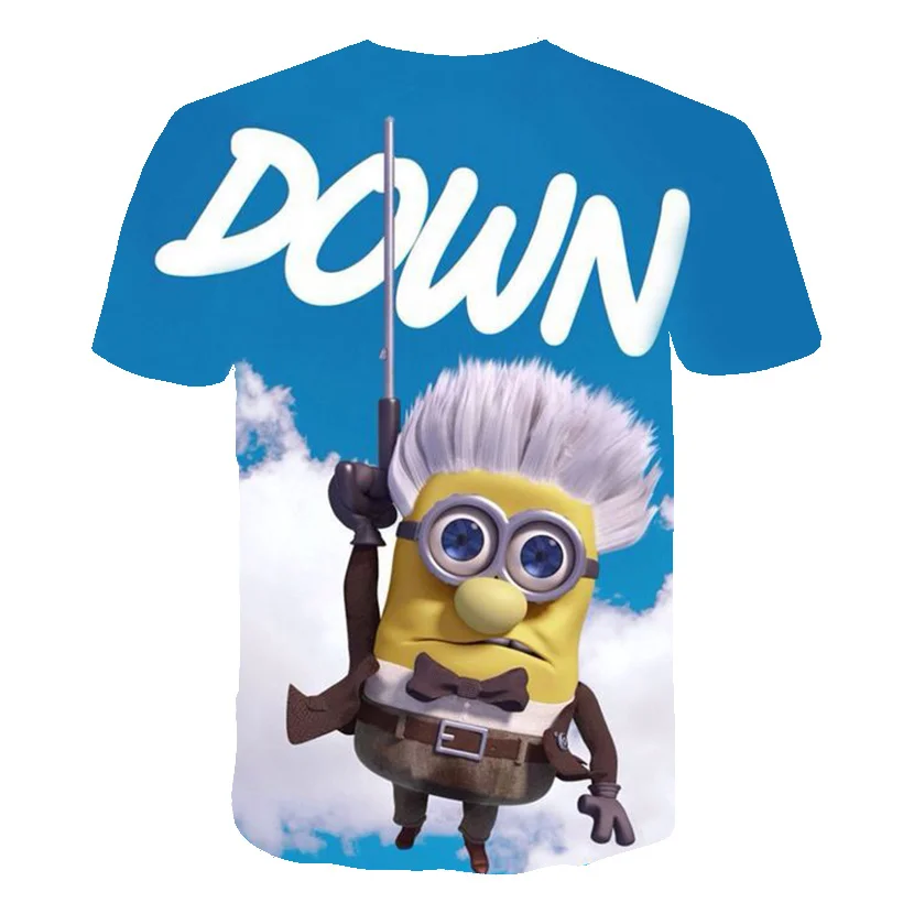 Новинка года; милая забавная футболка с 3D принтом «Миньоны» детские летние топы с короткими рукавами; футболка модная футболка для мальчиков