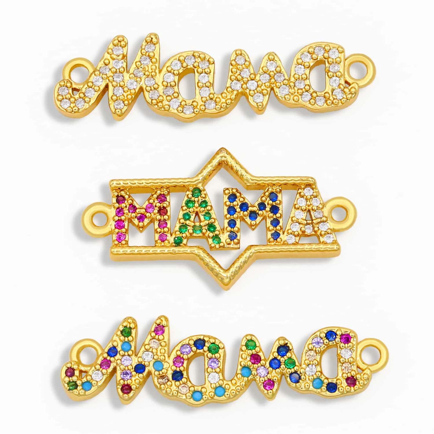 OCESRIO Brass Rainbow CZ Mom Mama Bracelet Charms for Jewelry Making Wholesale  Designer Charms Jewelry Making Supplies chma022|Charms| - AliExpress