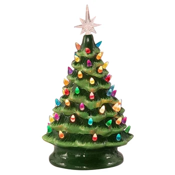 

Christmas Nostalgic Cake Tree Colorful Light Luminous Ceramic Christmas Tree Christmas Ornament Decoration CLH@8