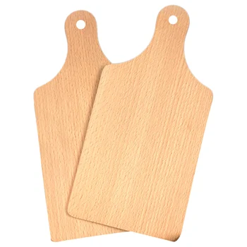 

Solid Wood Cutting Board Handle Overturnable Smooth Firm Rectangular Hardwood Cutting Board Kitchen Bread Cheese Biscuit Dish