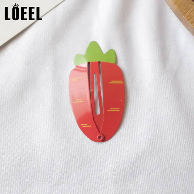 New Kids Hair Accessories 2-6Pcs/Set Painted Printing Fruit Hair Clips Headwear Set Cute Avocado Hairpins Headdress For Girls 2pcs carrot